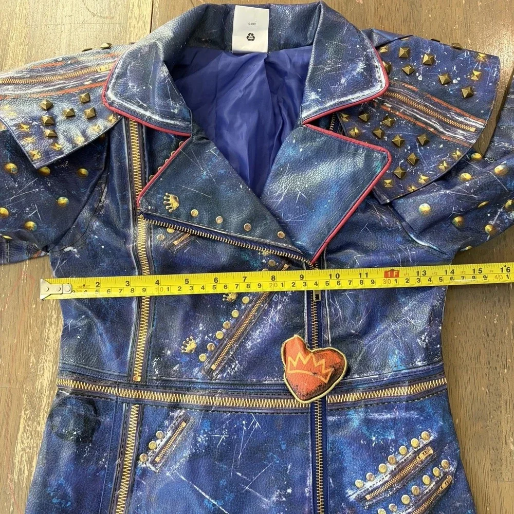 Disney Descendants 7/8 Evie Halloween costume Faux Leather Trench Coat Jacket
